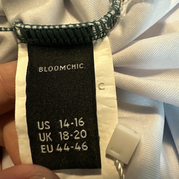 BloomChic Green and White Patterned One Piece Swimsuit - Picture 7 of 8